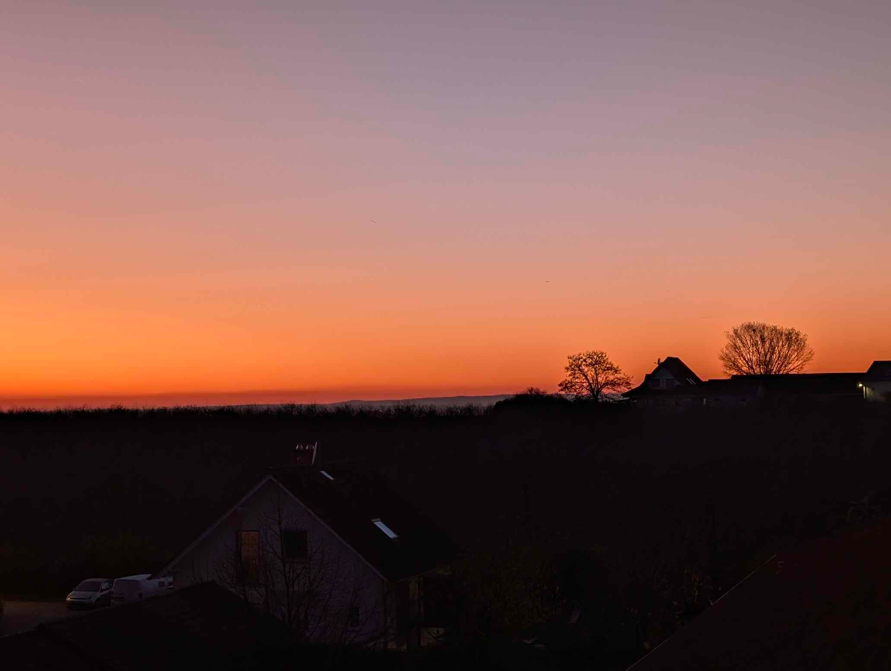 Winterabendsonnenuntergang