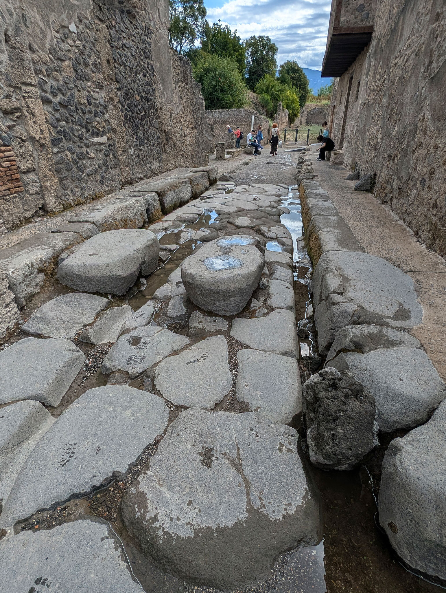 Ausgrabung in Pompeji, alte Straße