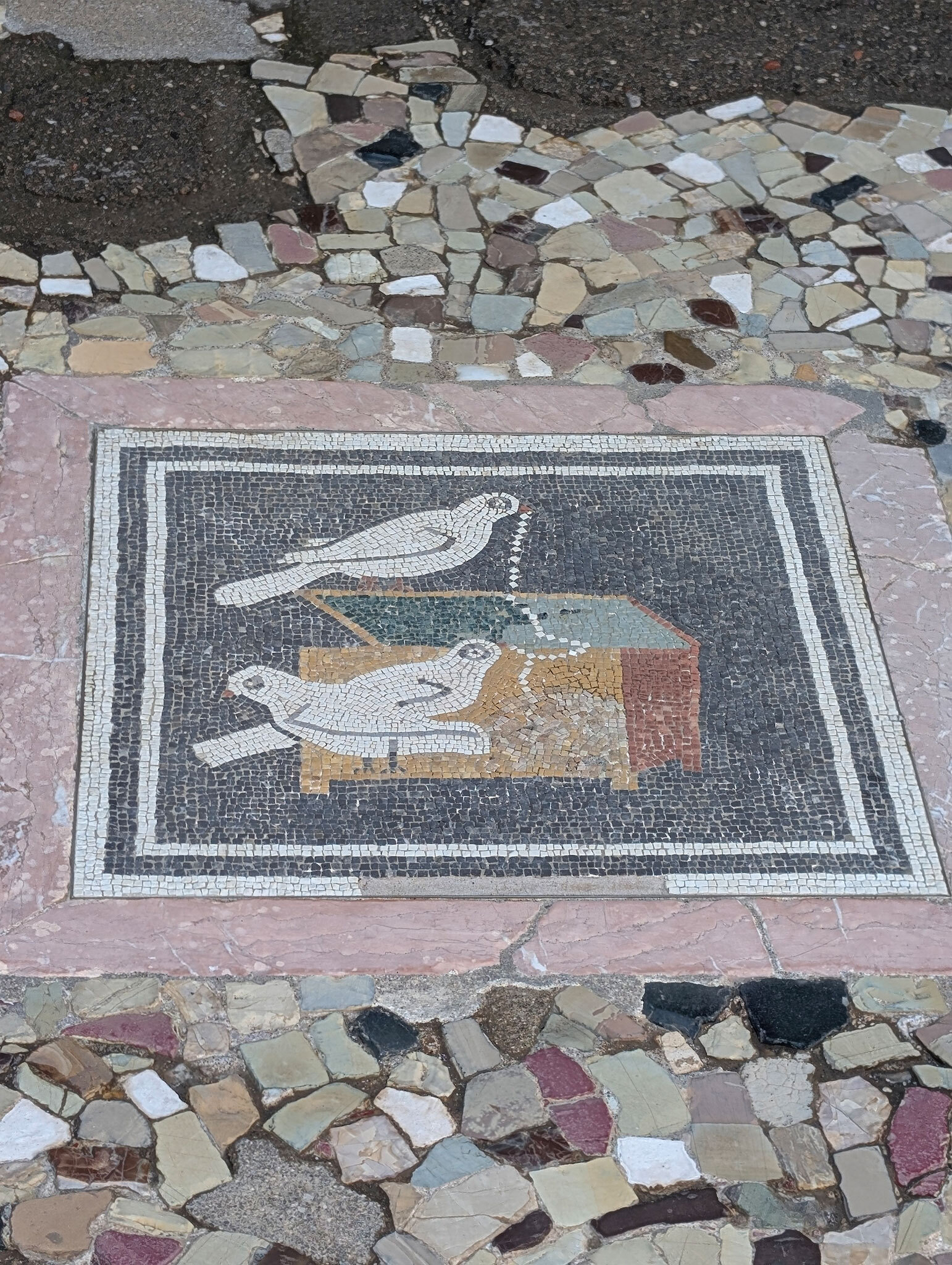 Ausgrabung in Pompeji, Mosaik